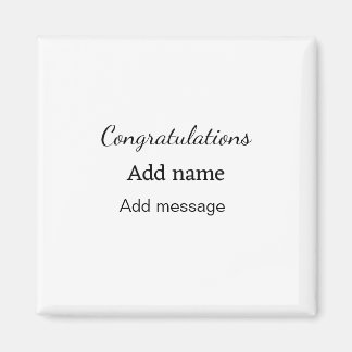 Aimant Félicitations ajouter un message de nom simple dip