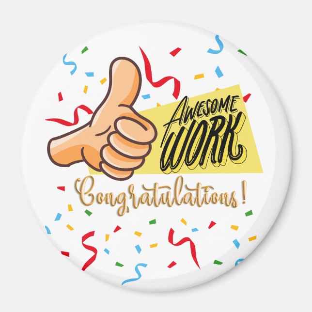 Aimant félicitations de travail impressionnantes (Devant)
