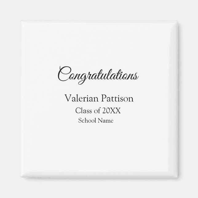 Aimant Félicitations diplômé ajouter le nom de l'école si (Devant)