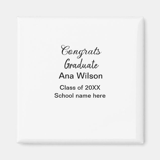 Aimant félicitations diplômé ajouter nom classe année sco (Devant)