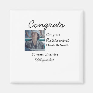 Aimant Félicitations pour votre retraite ajouter le nom d