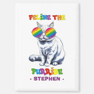 Aimant Feline The Purride - Cool Pride Cat LGBTQ