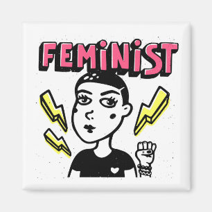 Aimant Feminist Pop Art Girl