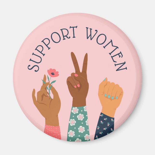 Aimant Feministe féministe "Soutenir les femmes" (Devant)
