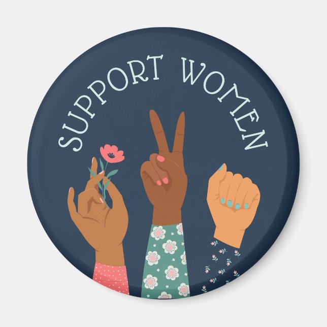 Aimant Feministe féministe "Soutenir les femmes" (Devant)