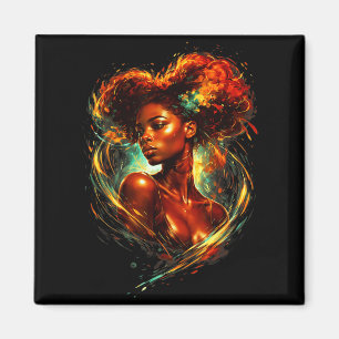 Aimant Femme afro-américaine d'art noir magnifique