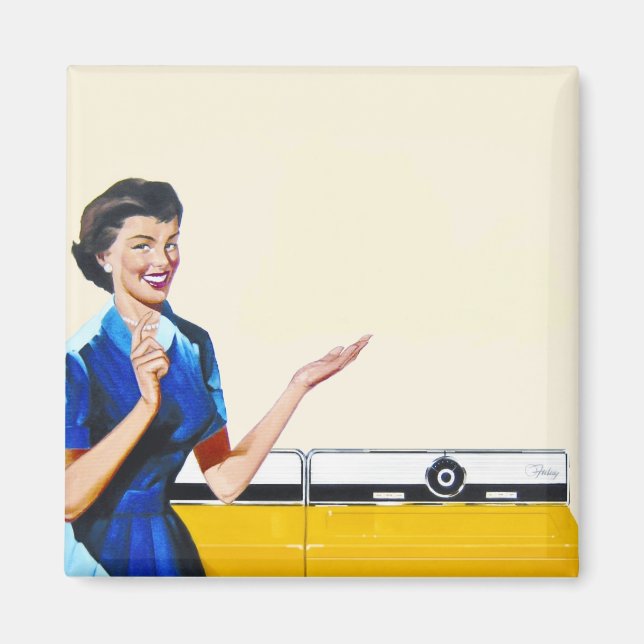 Aimant Femme au foyer et nouvelle laveuse (Devant)