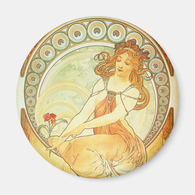 Aimant Femme aux fleurs (Devant)