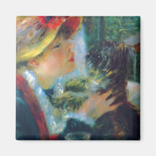 Aimant Femme avec ses beaux-arts de Renoir de chien