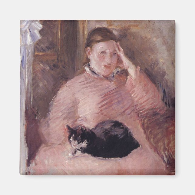 Aimant Femme avec un chat (par Edouard Manet) (Devant)