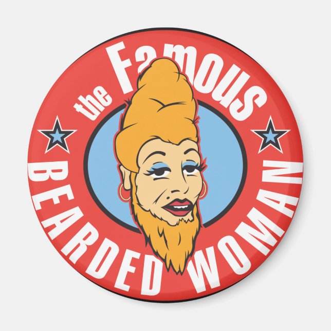 Aimant femme barbu célèbre (Devant)