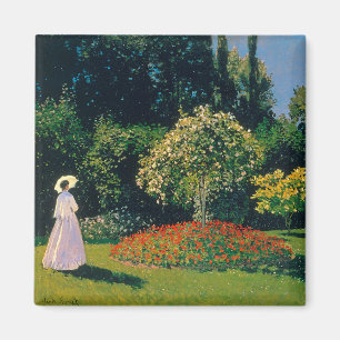 Aimant Femme dans un jardin, Monet