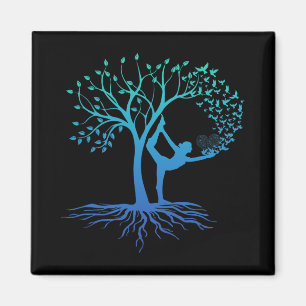 Aimant Femme de yoga avec arbre de vie Beau yoga
