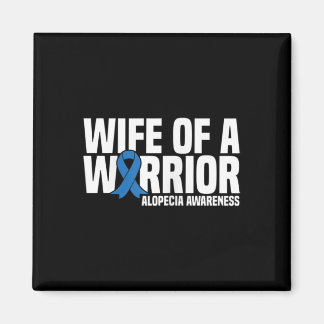 Aimant Femme d'un guerrier Bleu Ruban Alopécie Sensibilis