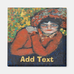 Aimant Femme en Casquette, personnaliser l'aimant