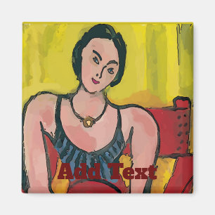 Aimant Femme en chaise, personnaliser l'aimant