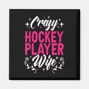 Aimant Femme folle de joueur de hockey Champ de hockey su