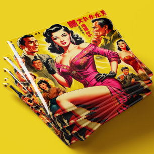Aimant Femme japonaise de pulp vintage