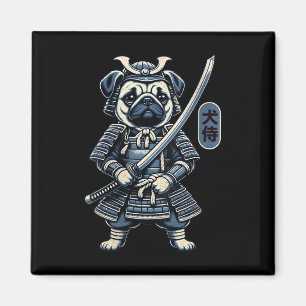 Aimant Femme Japonaise Samurai Dog Tattoo, Chien Carlin K