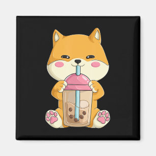 Aimant Femme japonaise Shiba Inu filles Kawaii Bubble Bob