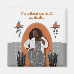 Aimant Femme Noire, Elle Croyait Qu'Elle Pouvait, Alors E