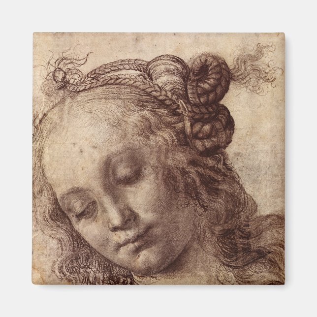 Aimant Femme regardant vers le bas (Devant)