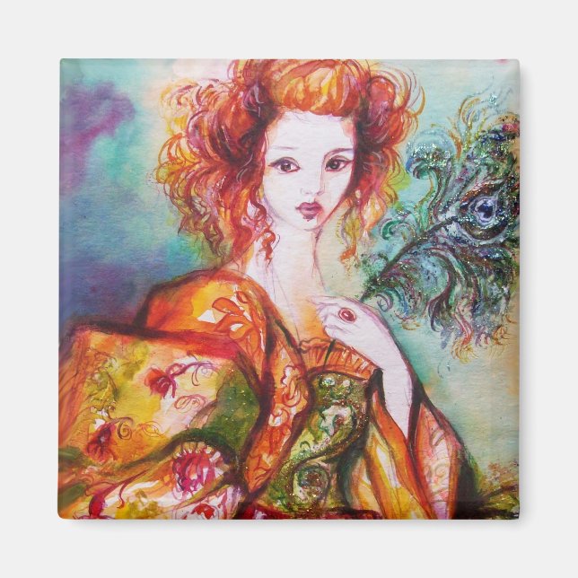 AIMANT FEMME ROMANTIQUE AVEC PEACOCK FEACOCK (Devant)