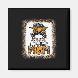 Aimant Femme Sketll Maman Jour de jeu Messy Bun Leopard B