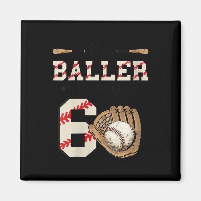 Aimant Femmes Ce Baller Est Maintenant 6 Anniversaire Ann (Devant)