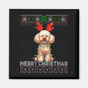 Aimant Femmes Joyeux Noël Poodle Amoureux des chiens Vila