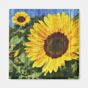 Aimant Fence painted de Sunflowers