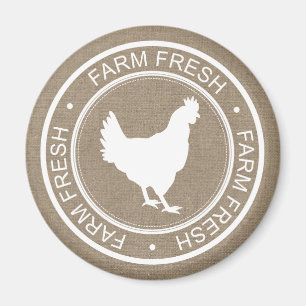 Aimant Ferme Agritole Rustique Ferme Frais Blanc Hen Faux