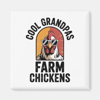 Aimant Ferme de poulets de grand-père cool Drôle d'éleveu