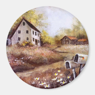 Aimant Ferme et grange Rustique ferme CountryMagnet