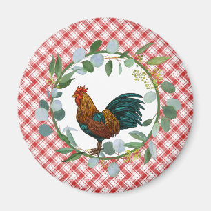 Aimant Ferme Eucalyptus Wreath & Rooster