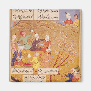 Aimant Festin en plein air de F.103v, d'un livre des