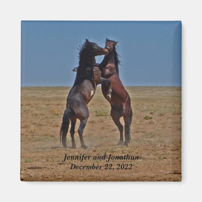 Aimant Fête Anniversaire des chevaux de danse Favoriser (Devant)