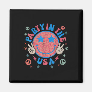 Aimant Fête Aux Etats-Unis 4 juillet Preppy Smile Retro M