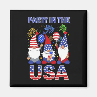 Aimant Fête aux États-Unis Gnome Patriotique Drapeau 4 ju