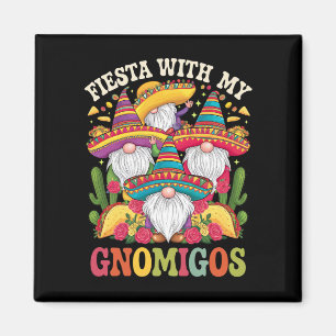 Aimant Fête avec mes Gnomigos Gnome Cinco De Mayo
