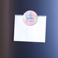 Fête d'anniversaire avec nom holographique rose