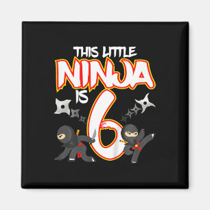 Aimant Fête d'anniversaire d'arts martiaux de ninja de 6