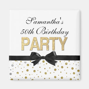 Aimant Fête d'anniversaire de confettis d'étincelle d'o