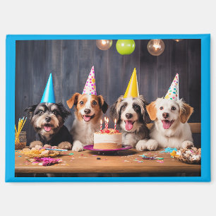 Aimant Fête d'anniversaire des chiens