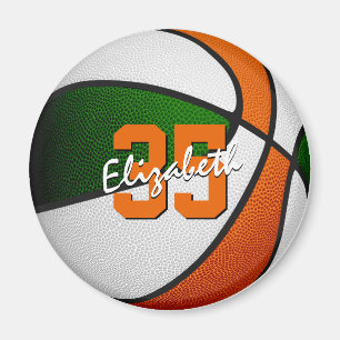 Aimant fête de basket orange vert pour les moins de 10 an