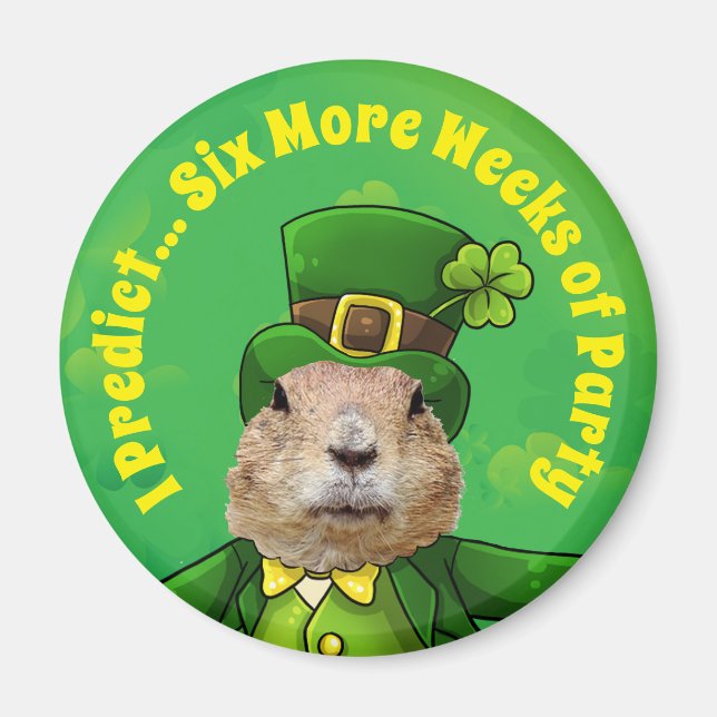Aimant Fête de la marmotte de St. Patrick (Devant)