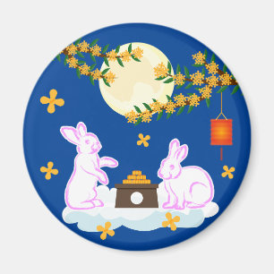 Aimant Fête de la mi-automne Lapin de lune Gâteau de lune