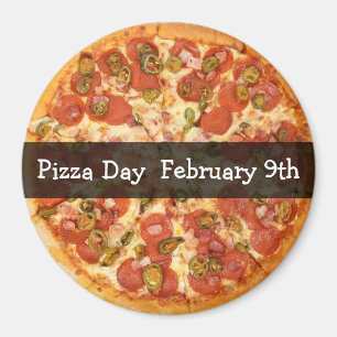 Aimant Fête de la Pizza Février Fête de la Nourriture 