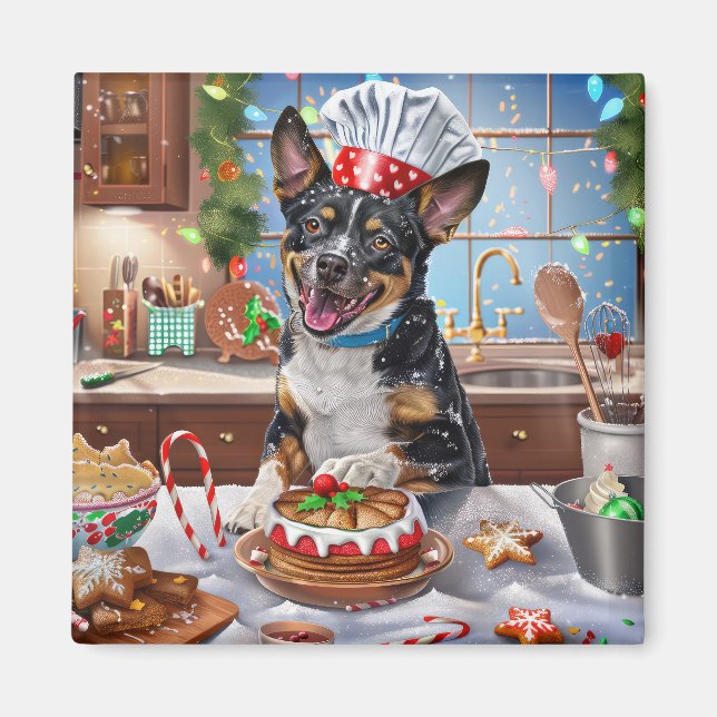 Aimant Fête de Noël australienne des fêtes de bétail (Devant)