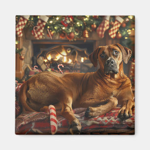 Aimant Fête de Noël du chien de Rhodesian Ridgeback